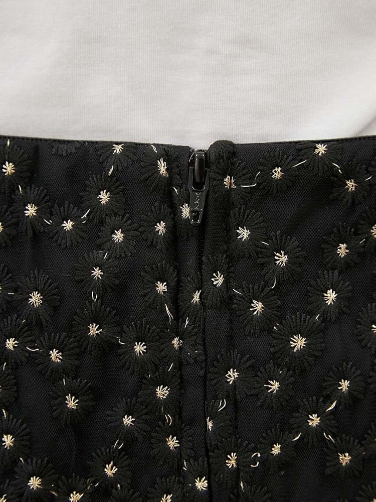 Amazon.co.jp: [ミラオーウェン] 花柄刺繍チュールレイヤード