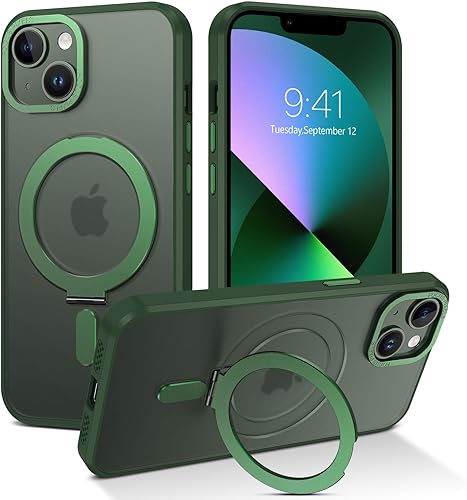 Miniatura 10 de DUEDUE Funda magnética para iPhone 14 Pro Max con soporte invisible compatible con Magsafe, cubierta transparente de cuerpo completo, delgada,