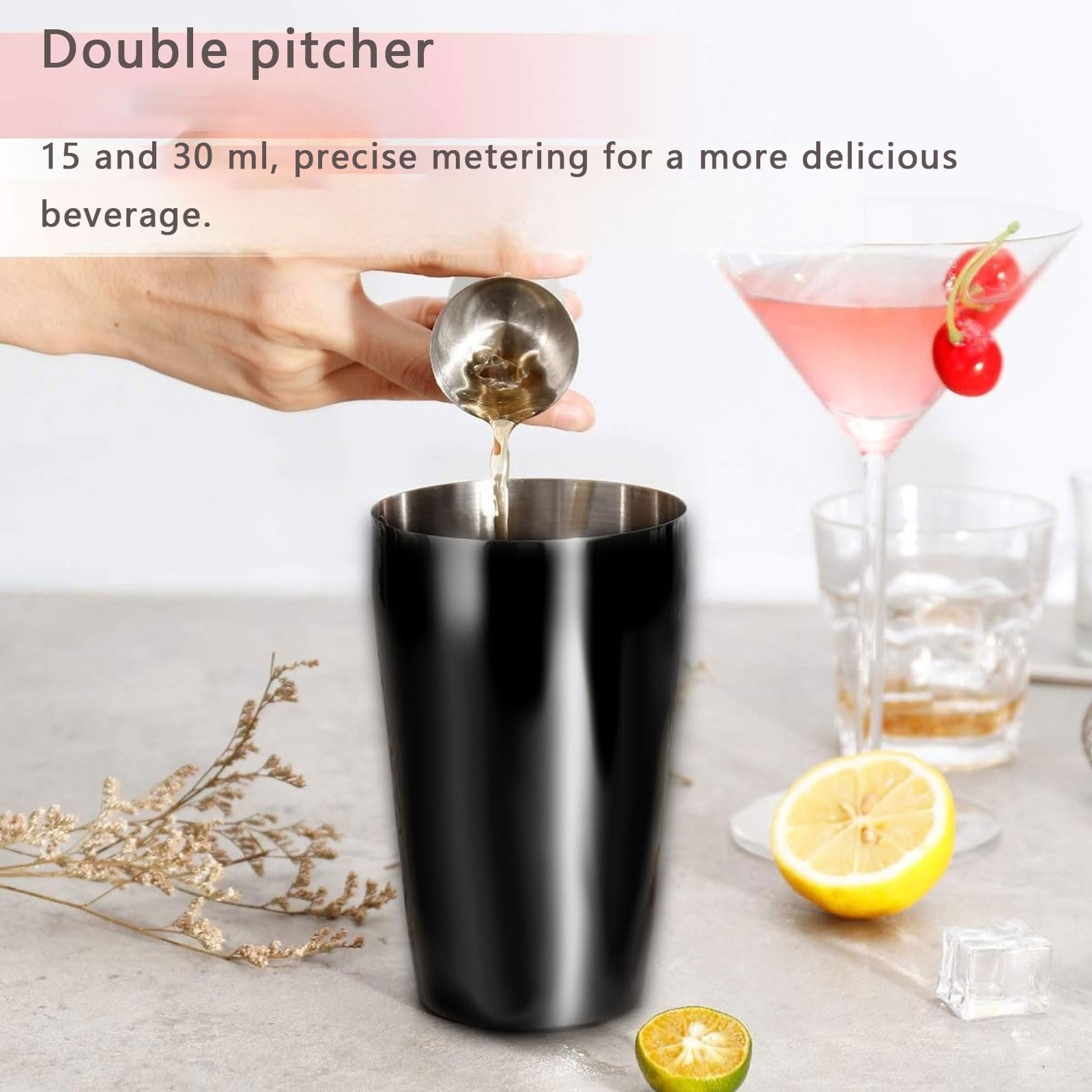Coctelera para Cócteles Kit 11/23 piezas Coctelera de Acero Inoxidable Con SoporteProfesional Barman Herramientas conCóctel Recetas accesorios de bar set de regalo para Mezclar Bebidas,Barra,hogar