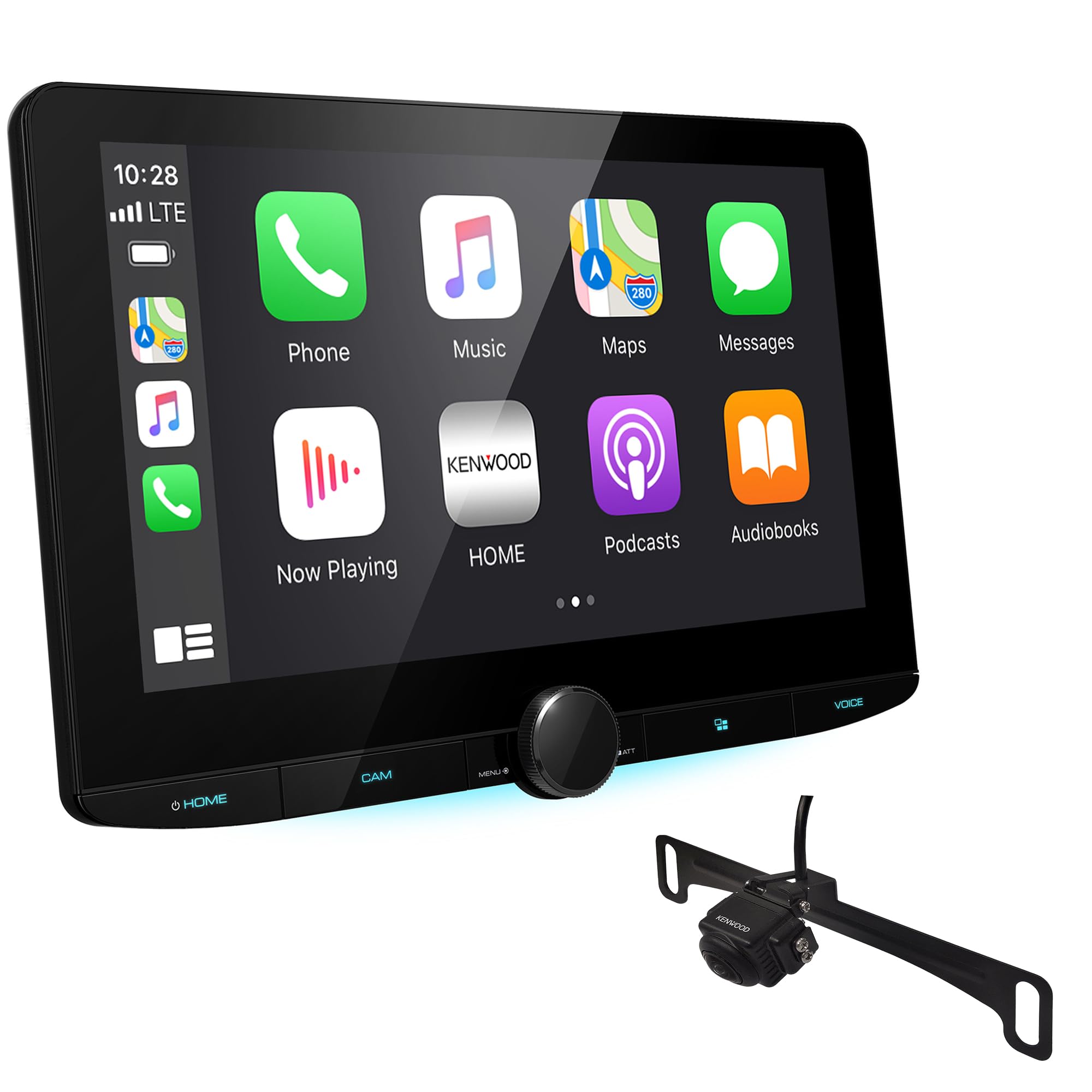 DMX1037S 10.1" Floating Panel Digital Multimedia Receiver | Apple CarPlay Android Auto Ready | 10.1” high-Definition Display | Plus KENWOOD CMOS-740HDLP High Definiation HD Backup