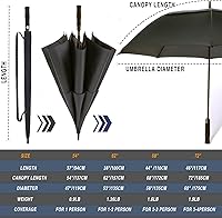 Vista 4 de SIEPASA Paraguas de golf grande de 62/68/72 pulgadas, paraguas de golf de apertura automática, extra grande, doble toldo ventilado, resistente al