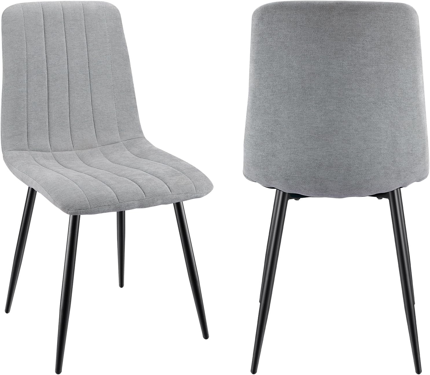 JIJIAN 4er Set Esszimmerstühle, Gepolsterte Küchenstühle mit Samtbezug und Schwarzen Metallbeinen, Schachbrettmuster, Stühle für Esszimmer Wohnzimmer Küche, Braun
