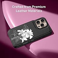 Vista 355 de LETO para iPhone 15 Pro Funda tipo cartera - Tapa tipo folio con patada - Diseños de moda - Tarjetero - Funda protectora para mujeres y niñas - 6.1