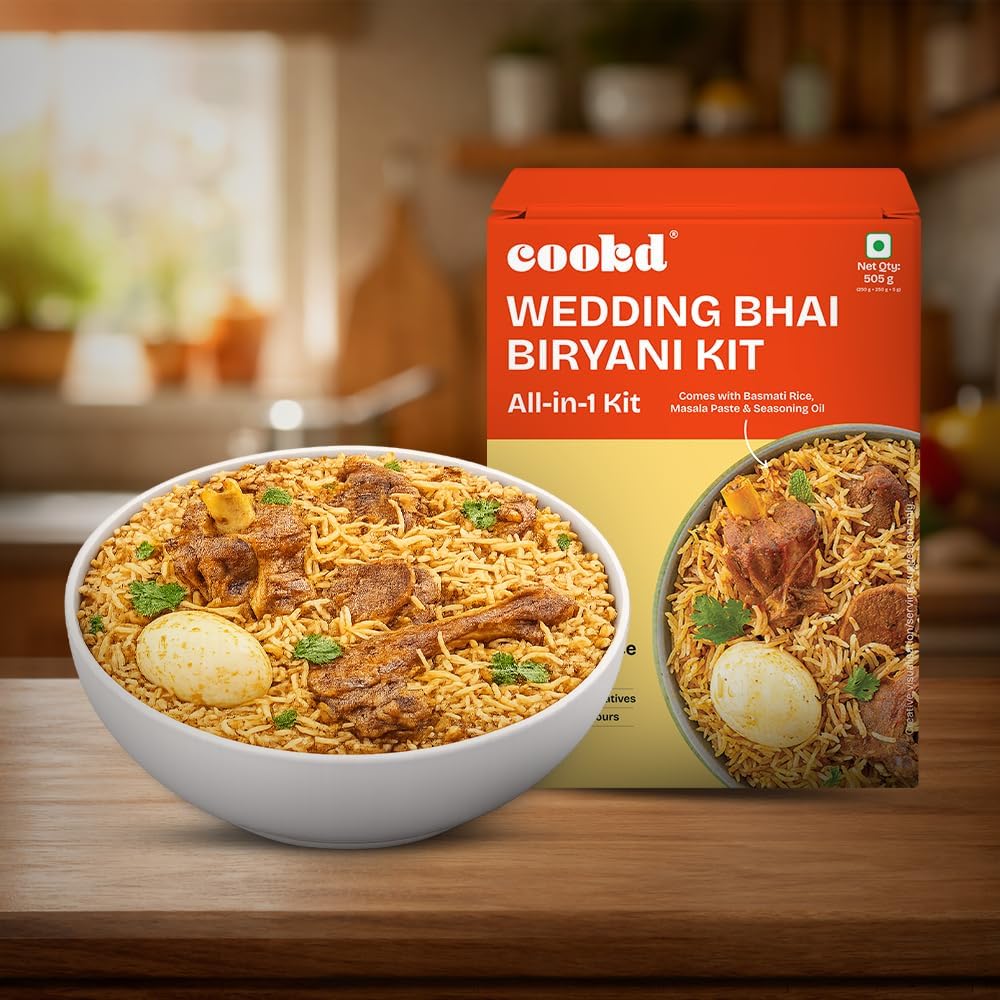 Wedding Bhai Biryani Kit (Serves 3) | Biryani Masala Paste with Basmati Rice | Cooks in 20 Minutes | No Added Flavours or Preservatives (Pack of 1)