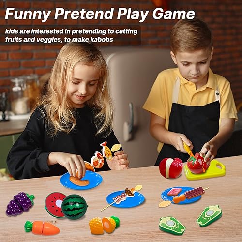 Miniatura 4 de MITCIEN Juguetes de campamento para niños, fogata, linterna, sombrero de safari, binoculares, botella, comida de juguete, S'Mores, juego de