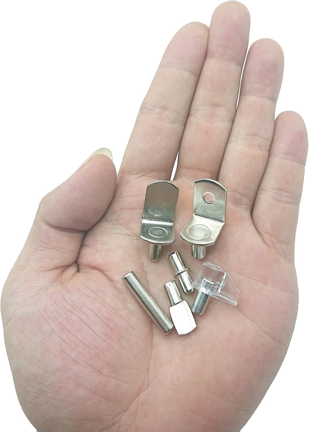 Shelf Pegs, 60 Pcs 6 Styles Nickel Plated Shelf Pins, for Shelf Holes on Cabinets, Entertainment Centers, Cabinet Shelf Peg