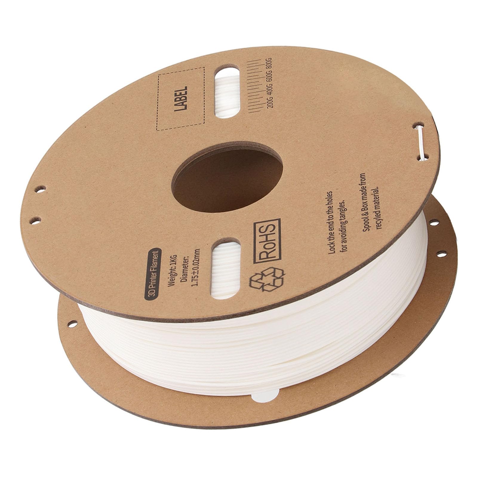 FTVOGUE Biały Filament PLA 1,75 Mm Filament do Szybkiego Druku, Szpula 1 Kg