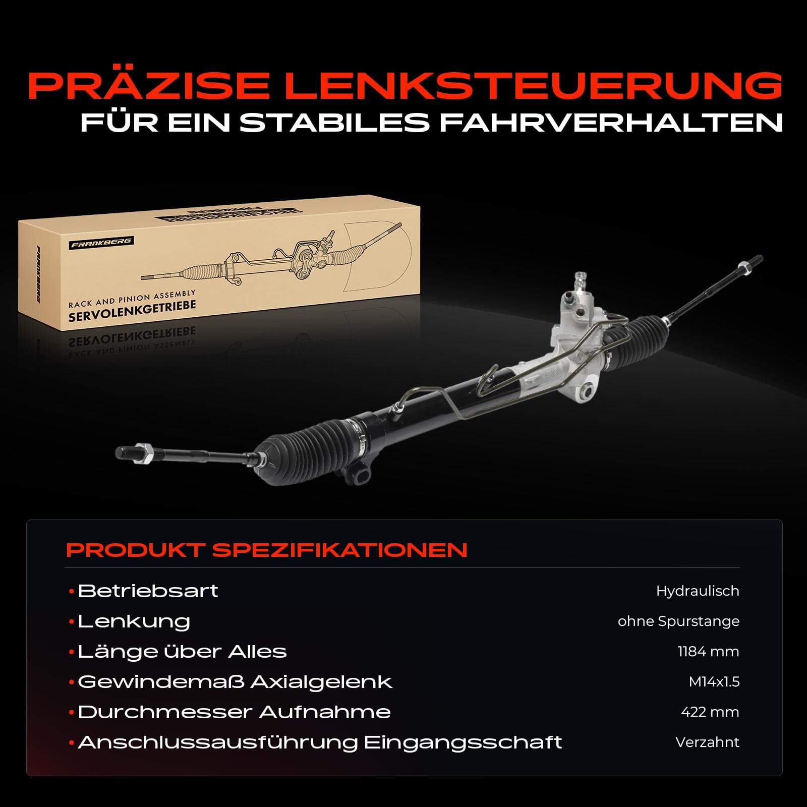 Frankberg Przekładnia kierownicza, drążki kierownicze, hydrauliczne 490018H900 | Kompatybilny z X-Trail T30
