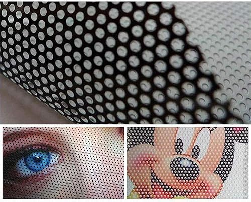 Miniatura 3 de Película perforada de visión unidireccional para ventana, transparente, adhesiva, privacidad, tintado (25 x 120 pulgadas)