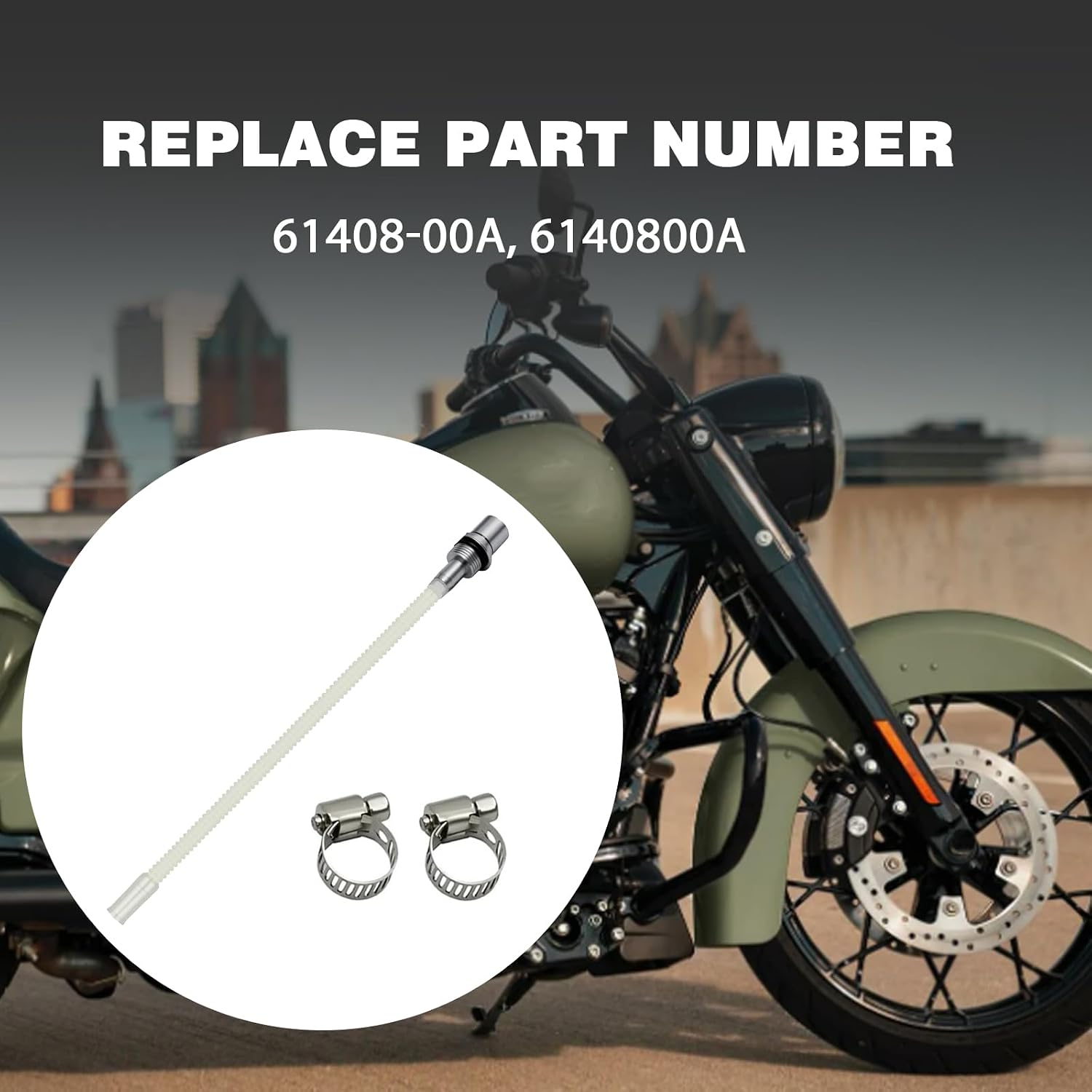 Fuel Line Check Valve Fitting Assembly Compatible With Harley-Davidson Road King FLHR Road Glide FLTR Electric Glide FLHT 2000-2002 Replace For 61408-00A 6140800A