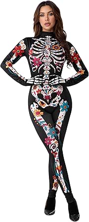 Amazon.com: Spooktacular Creations Halloween Women Floral Skeleton