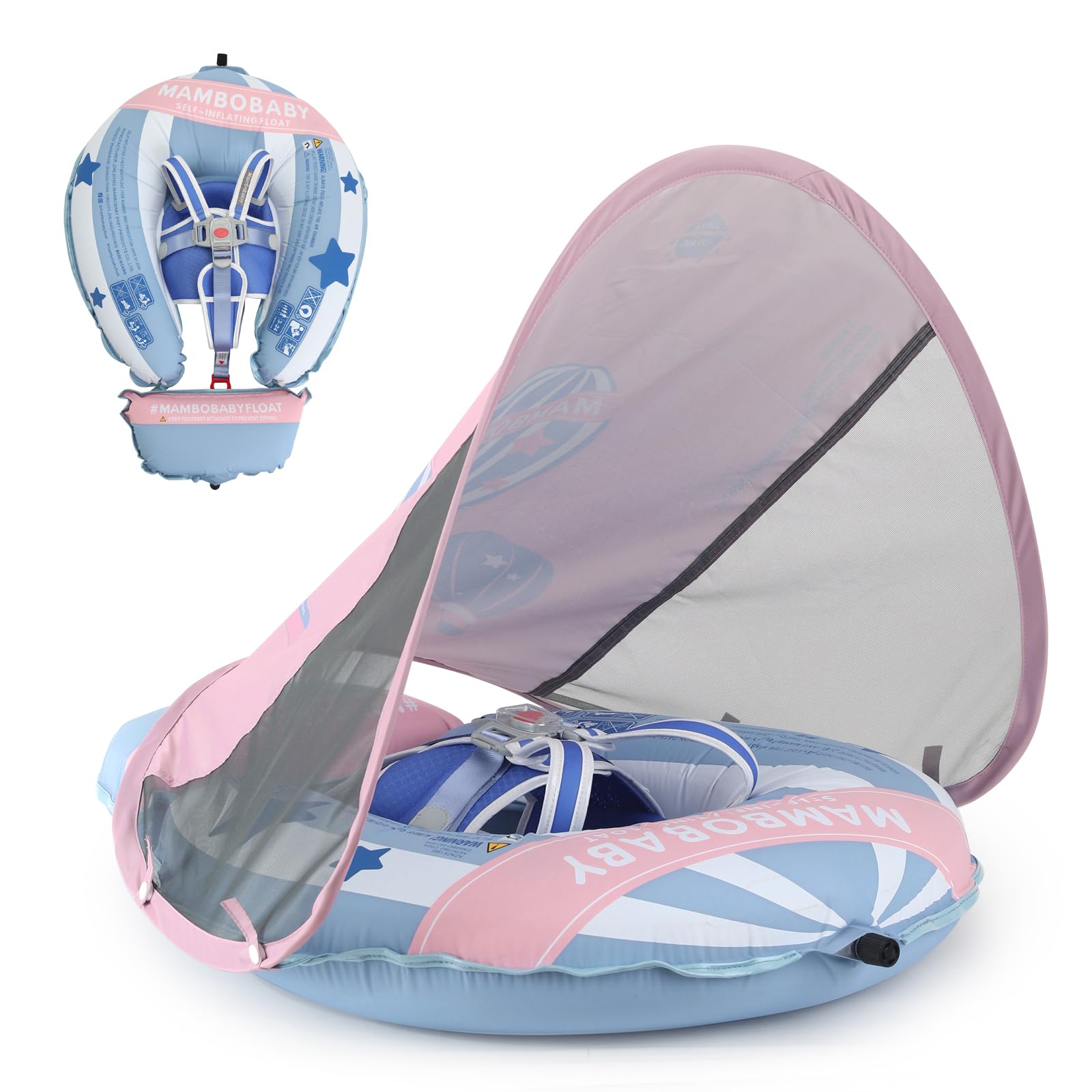 Mambobaby Float - Flotador de piscina para bebé de nueva generación: seguridad mejorada y diseño de mochila portátil, ideal para 3-24 meses