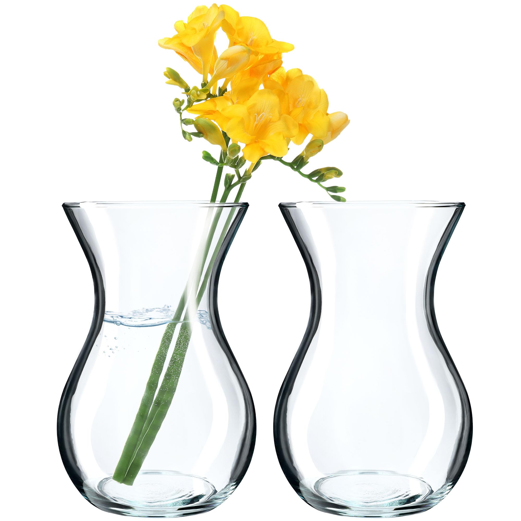 KADAX Jarrón de cristal, 18 cm, 8 cm de diámetro, transparente, jarrón decorativo para sala de estar