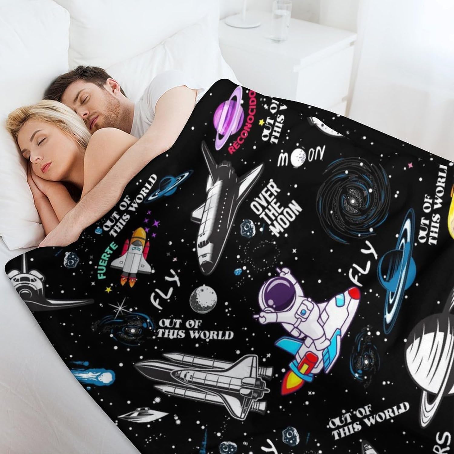 Solar System Throw Blanket - Soft Flannel Blankets for Girls Boys Kids Planets Lovers - Space Throw Blankets for All Season Lap, Chair, Sofa - 50"x40" - Image 6