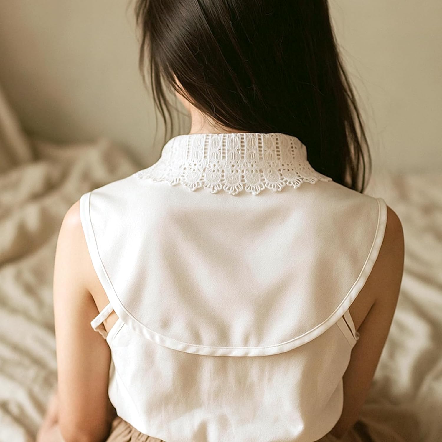 Fake Collar for Women Shirts, Detachable Blouse Dickey Collar Half Shirts White Fake Shirt Collars for Women & Girls - Image 5