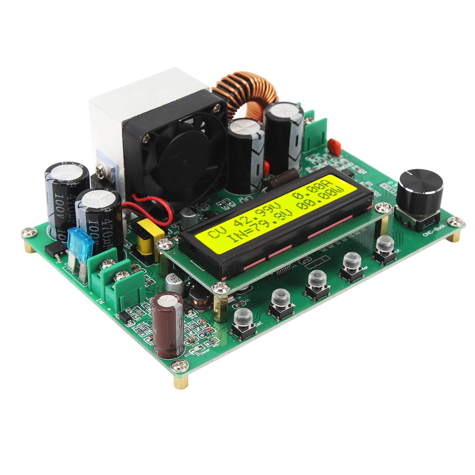 FTVOGUE Przetwornica Prądu Stałego, Regulator Napięcia PCB z Regulowanym Napięciem, moduł Przetwornicy z Wyświetlaczem Cyfrowym, Zasilacz Stałoprądowy, do Samodzielnego Testowania Elektroniki na