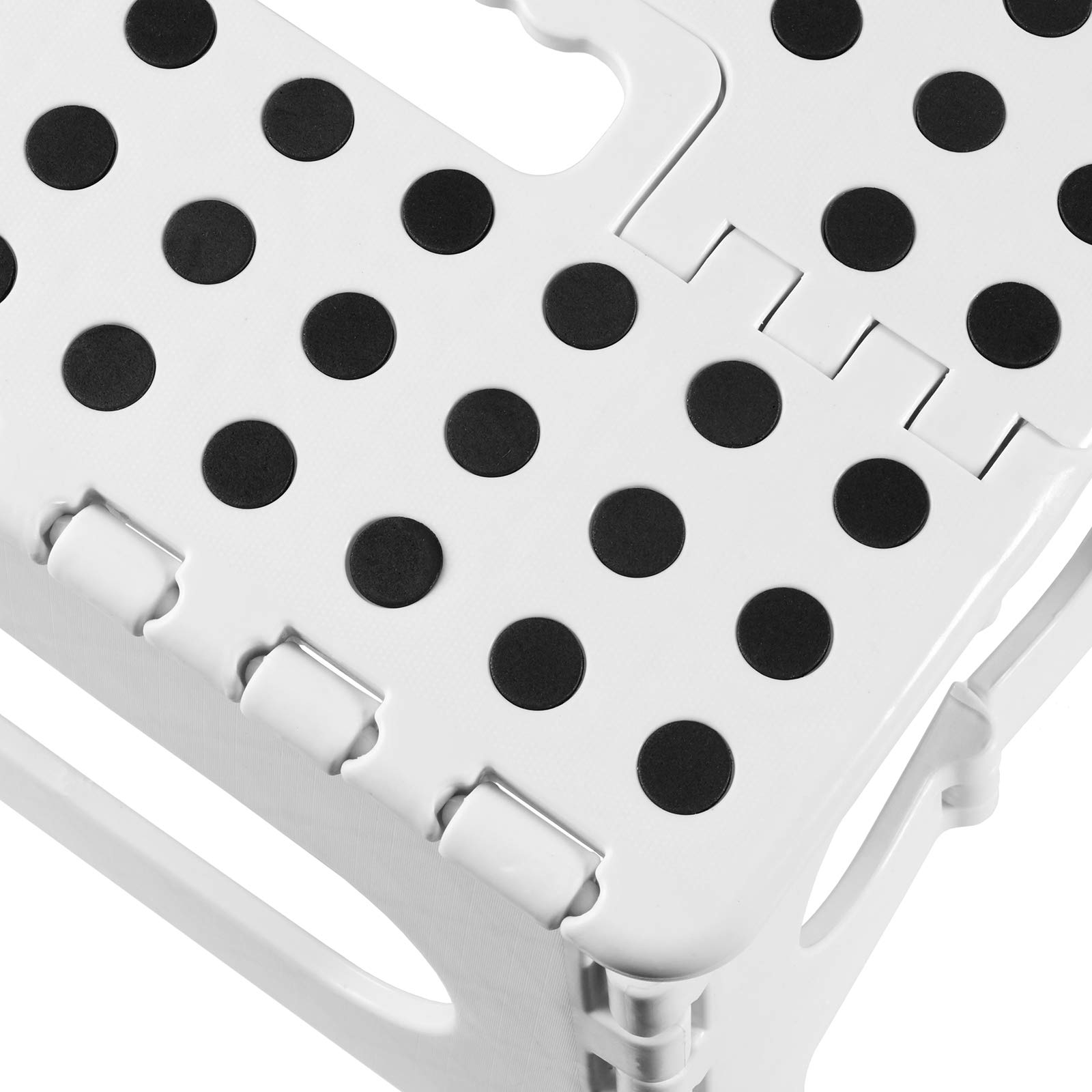 Casafield 22,9 cm klappbarer Tritthocker mit Griff - tragbarer, zusammenklappbarer Kleiner Kunststoff-Fußhocker für Kinder und Erwachsene - Verwendung in Küche, Bad und Schlafzimmer weiß