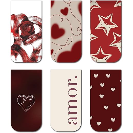 Amor Romantic Magnetic Bookmarks (Set of 6)