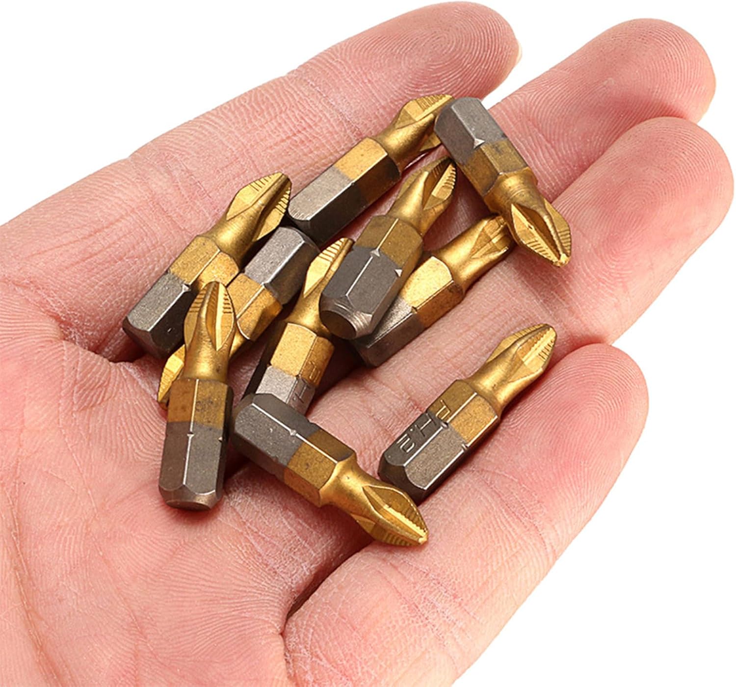 Screwdriver Bit 10Pcs PH2 Screwdriver Bit Set Nonslip Drill Bit PH2Cross Head Drill Bit 25mm Length 1/4inch Hexs Shank Rusts Resistance, As Shown in the Picture