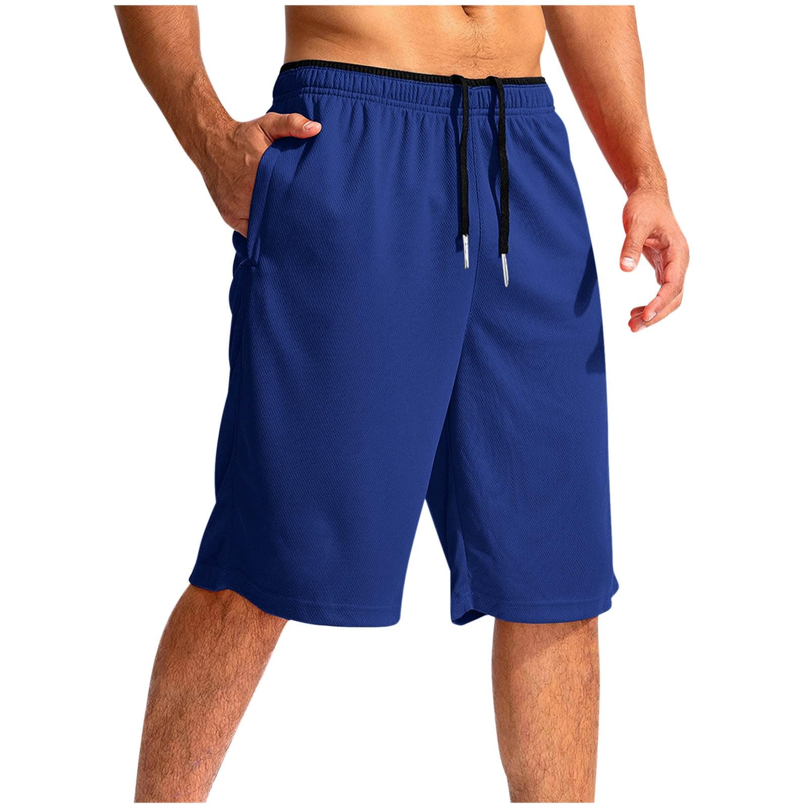 Shorts Herren Sommer Kurze Hosen Bermuda Shorts Casual Outdoorshorts Strandshorts Fitness Laufshorts Männer Freizeitshorts Baggy Herrenshorts Kurz Sporthose Wandershorts Blau S
