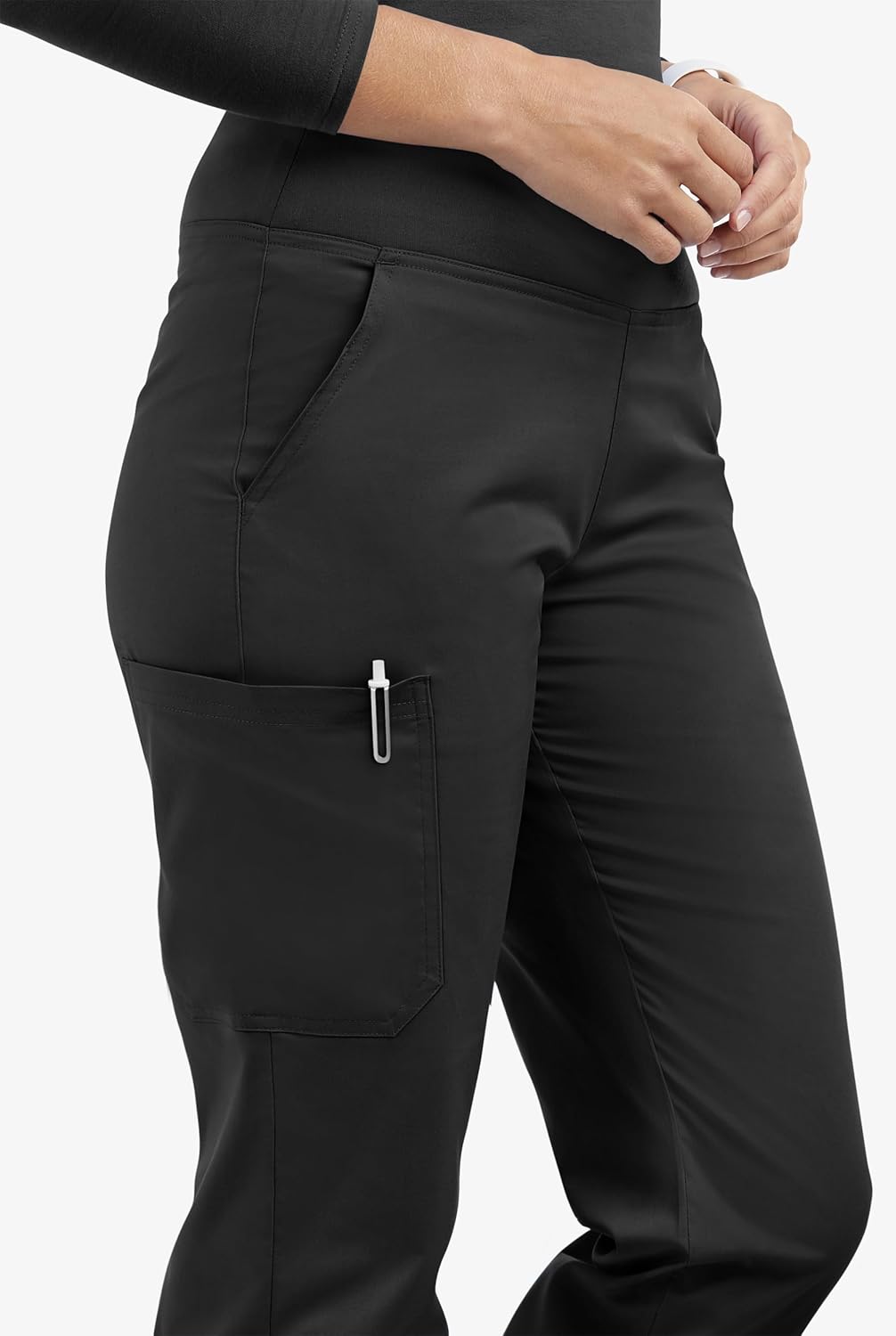CHEF 360 Women's Yoga Style Stretch Chef Pants - Elastic Waist, 4 Pockets, Knit - Image 5