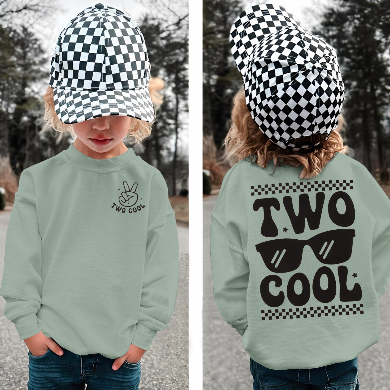 CM C&M WODRO 2. Geburtstag Junge Sweatshirt Two COOL Pullover für Kleinkinder Zweiter Geburtstags Sweatshirts Herbst Winter Langarmshirt Kinder Ankündigung Outfit Baumwolle Babyshirt