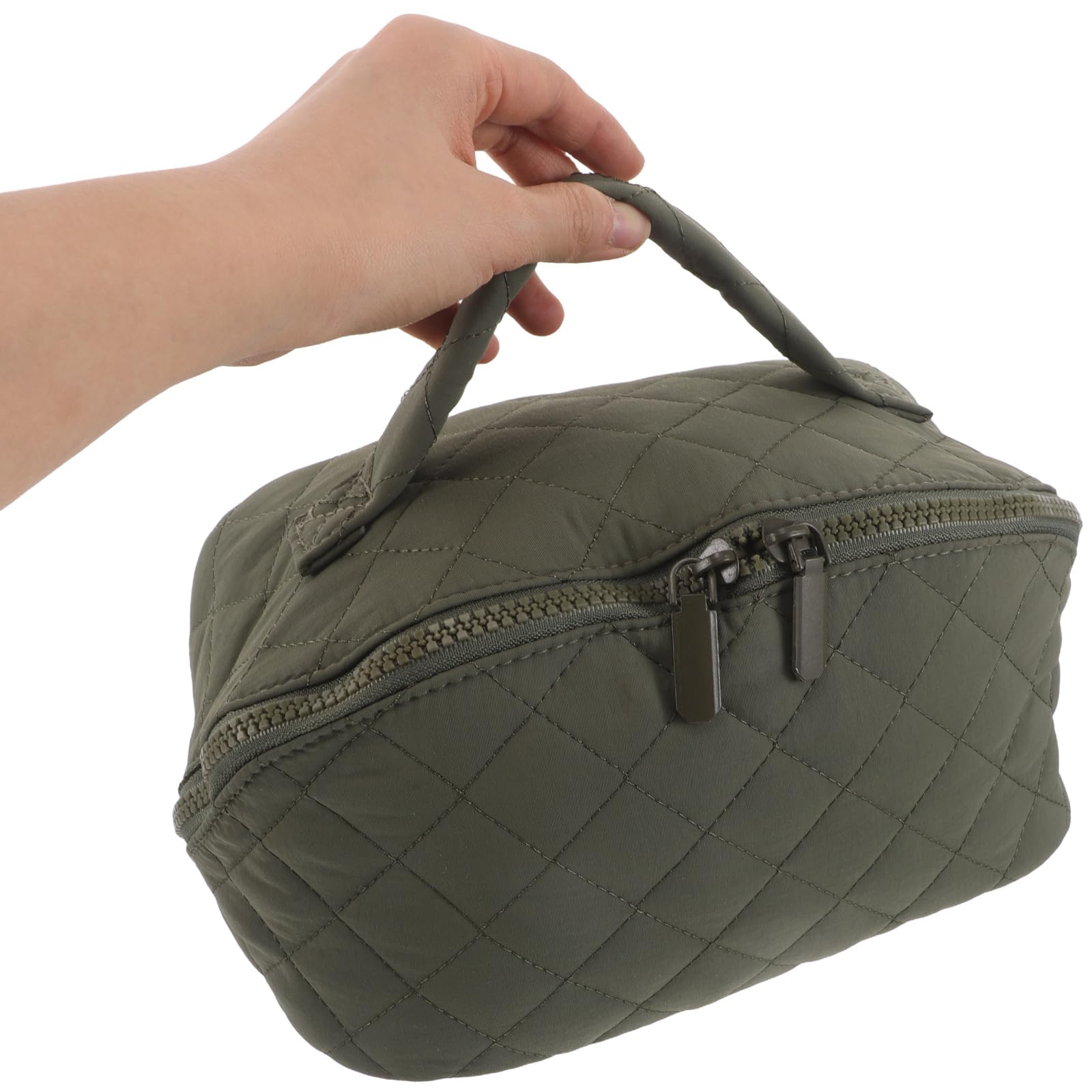 Borsa Cosmetica da Viaggio Grande con Manico e Scomparti Separati | Nero in Dacron, Protezione Dall’umidità, Organizzatore Imbottito, per Weekend e Trasferte di Lavoro