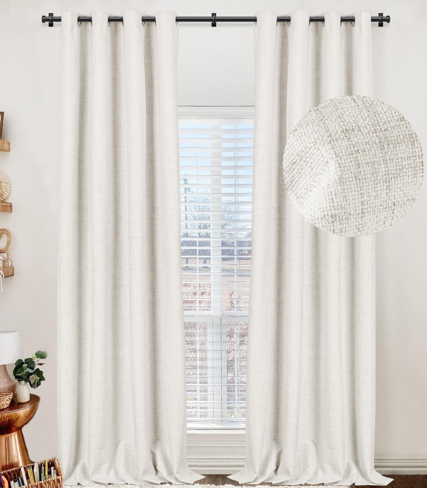 100 Blackout Curtains 72 Inches Long,Linen Blackout