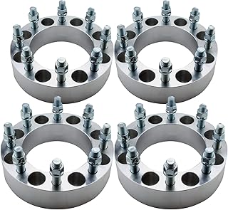 DCVAMOUS 4PC 8x6.5 to 8x170 Wheel Adapters 2 Inch with 14x1.5 Studs Compatible with Chevy GMC 8 Lug for Suburban Sierra Silverado 2500 3500 HD | 2014-2022 R-AM 2500 3500 (8x170 Rim on 8x165.1 Truck)