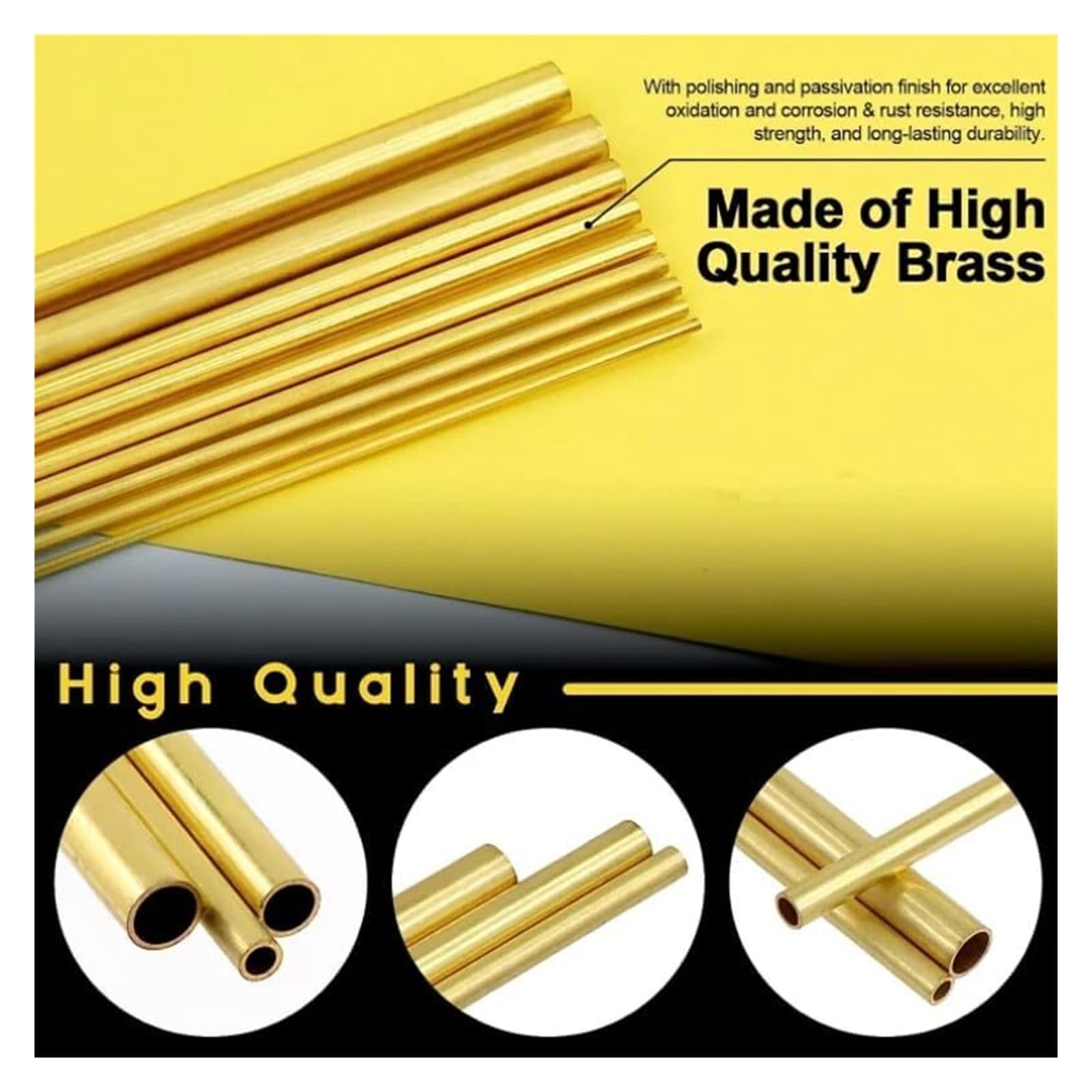 Tubo in ottone tondo Diametro 25 mm 22 mm 12 mm 10 mm 8 mm 6 mm Lunghezza 500 mm Tubo tondo in ottone(OD 15 x ID 14mm)