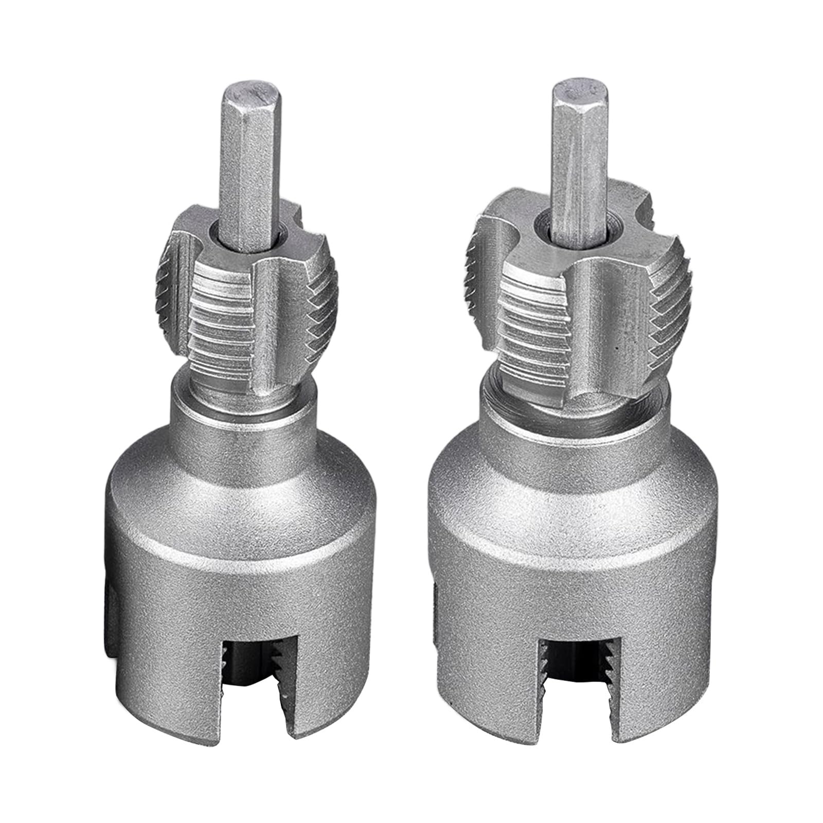 Jazuaiao Professional Alloy Steel PVC Pipe Threader Maker Tool for Electric Drill Plumbing Projects Multiple Pipe Size 2pcs PVC Threader Set for Lithium Drill