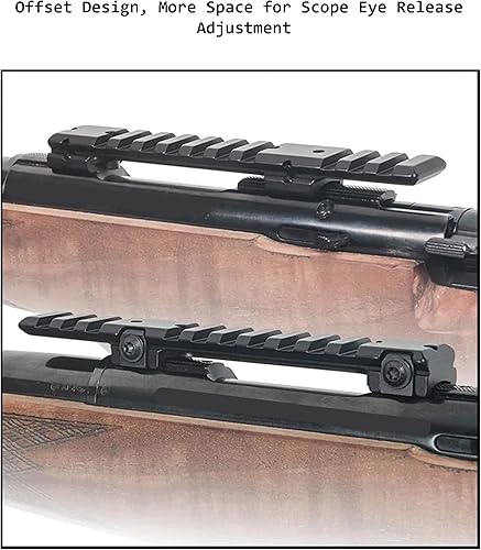 Vista 7 de Gotical Adaptador de montaje en riel Picatinny Weaver de cola de milano de 0.433 in a 0.787 in, 10 ranuras, aleación de aluminio táctica para rifle