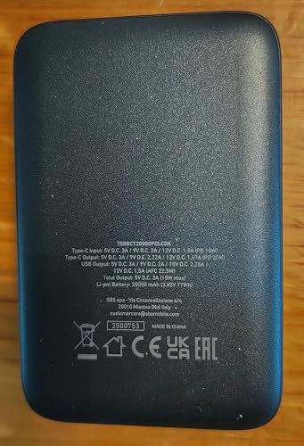 SBS Compact PowerBank, 20000mAh, 20W Power Delivery (PD 3.0 PPS) | AFC Power Bank with Fast Charging, LCD Display, USB-C, USB-A, Portable Travel Charger, Compact Design, Black SBS Compact PowerBank, 20000mAh, 20W Power Delivery (PD 3.0 PPS) | AFC Power Bank with Fast Charging, LCD Display, USB-C, USB-A, Portable Travel Charger, Compact Design, Black