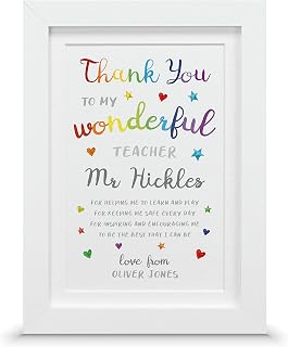 Personalised thank you teacher gift | End of term print (A5-21x15cm, Print & Standard Frame)