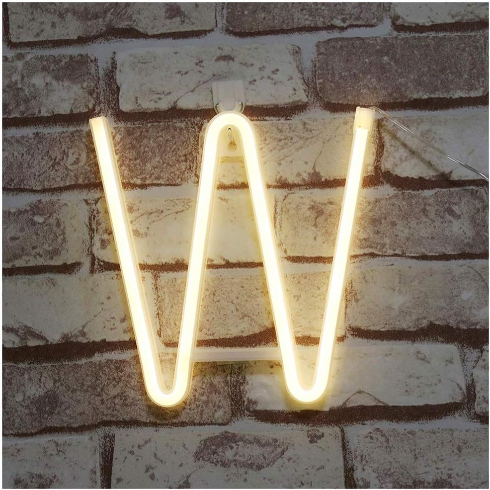 ENUOLI LED Letters Neon Light Sign Alphabet Marquee Word Sign for Wall Warm White Neon Words Lighting Girls Night Light Decor for Christmas Birthday Wedding Party Bar Bedroom Party Accessories(W) - Image 4