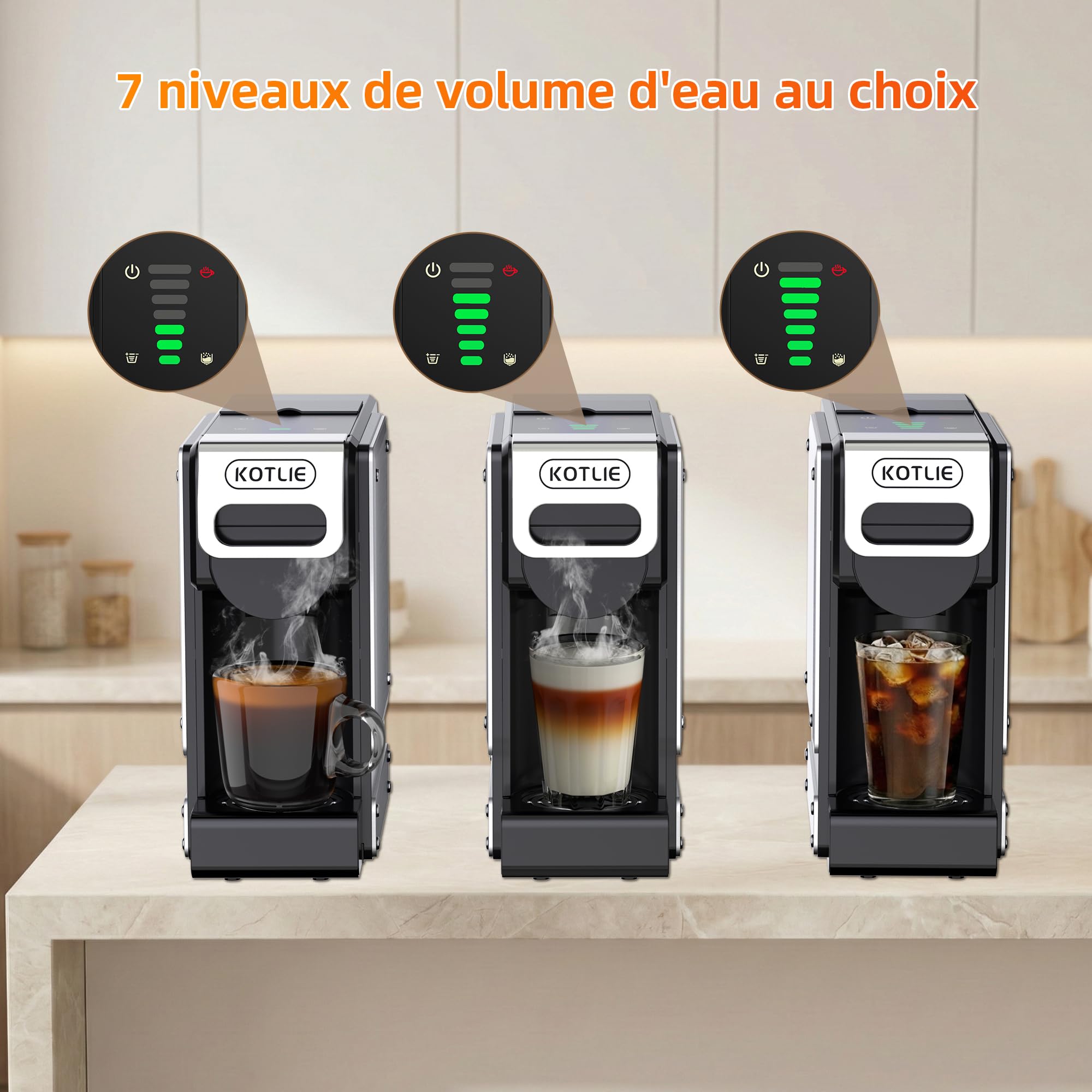 KOTLIE 550 Machine à capsules, système 5-en-1 pour capsules et moulu
