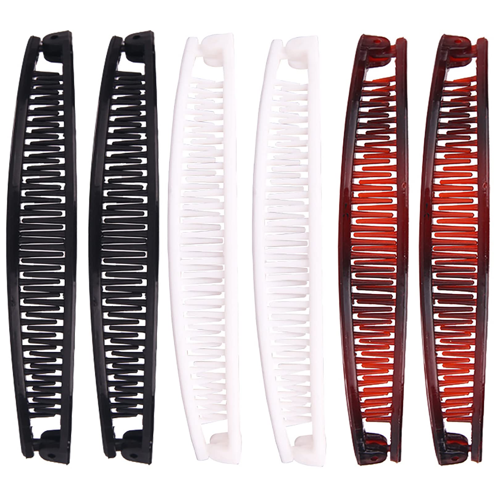 6 PCS Banana Clips Hair Clincher Combs Bananas Vintage Large Hair Clip for Thick Fine Hair Women Clamp Accessory