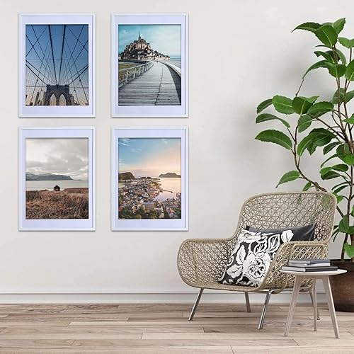 Miniatura 4 de Portarretratos blanco de 18 x 24 pulgadas, fotos de 16 x 20 pulgadas con paspartú o de 18 x 24 pulgadas sin paspartú, horizontal y vertical para