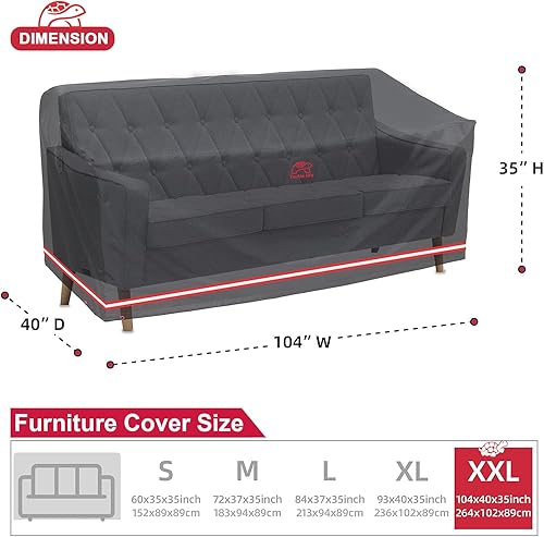 Miniatura 2 de Funda para sofá de patio, resistente al agua, resistente a los rayos UV, resistente al agua, antidecoloración, para múltiples personas, con 2