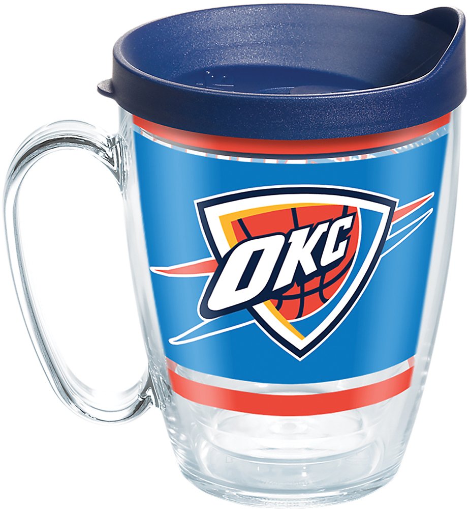 TervisNBA Oklahoma City Thunder Legend Tumbler with Wrap and Navy Lid 16oz Mug, Clear