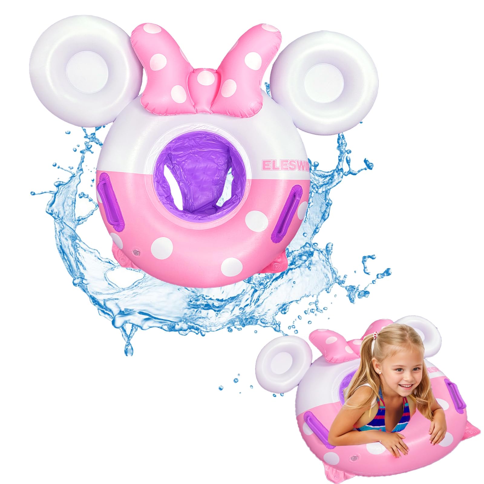 Minnie Flotador Bebé, Minnie Flotadores para Bebés, Minnie Flotador Hinchable para Niños, Piscina Flotador Inflable, Anillo de Natación Asiento Niños, Asiento de la Piscina para Niños 6-36 Meses