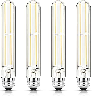 7.3 Inch E26 Led Bulb 6W, Equal 80 Watt 4000K Neutral White Edison Bulbs Dimmable, T10 T9 Long Tubular Clear Glass Light Bulb 800LM for Vanity Pendant Pipe Wall Sconces - UL Cert 4Pack