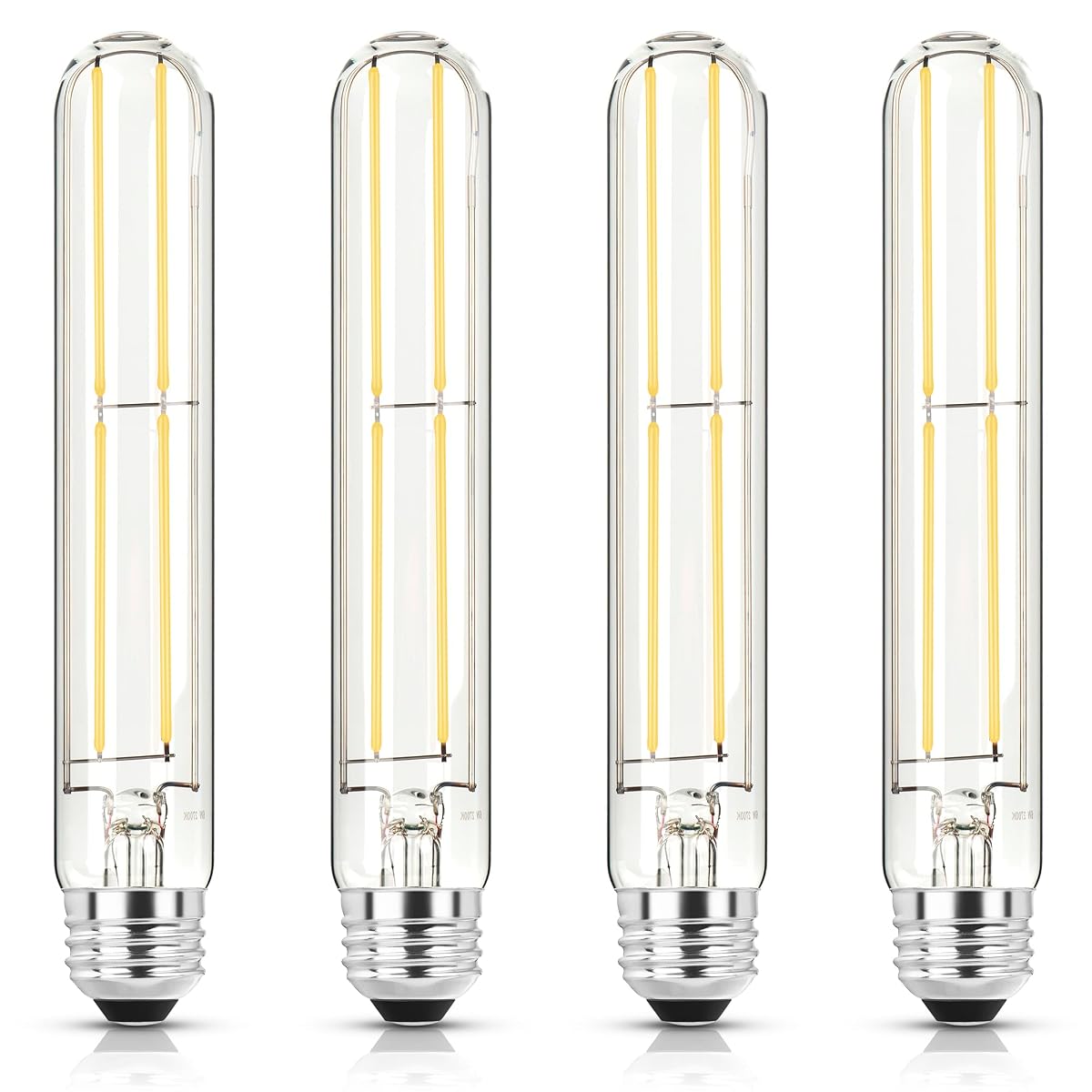 NOVELUX Edison Bulb T10 7.3 Inch 6W Dimmable Clear Glass 4000k Neutral White (4