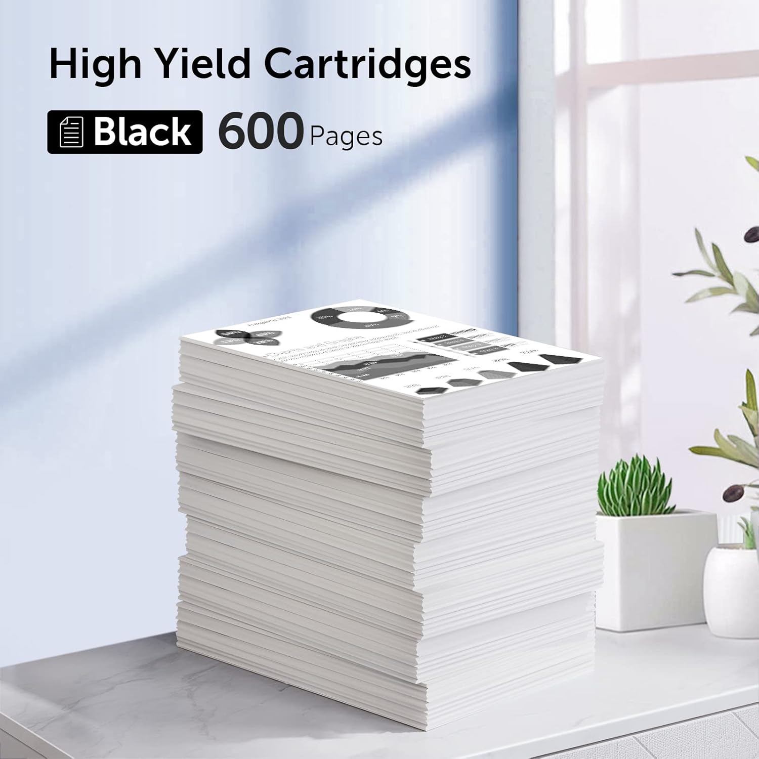 Remanufacture 62XL Black Ink Cartridge Replacement for HP Ink 62 XL with HP Envy 5660 7640 5540 5640 5541 5643 7643 7645 (2-Pack Black)