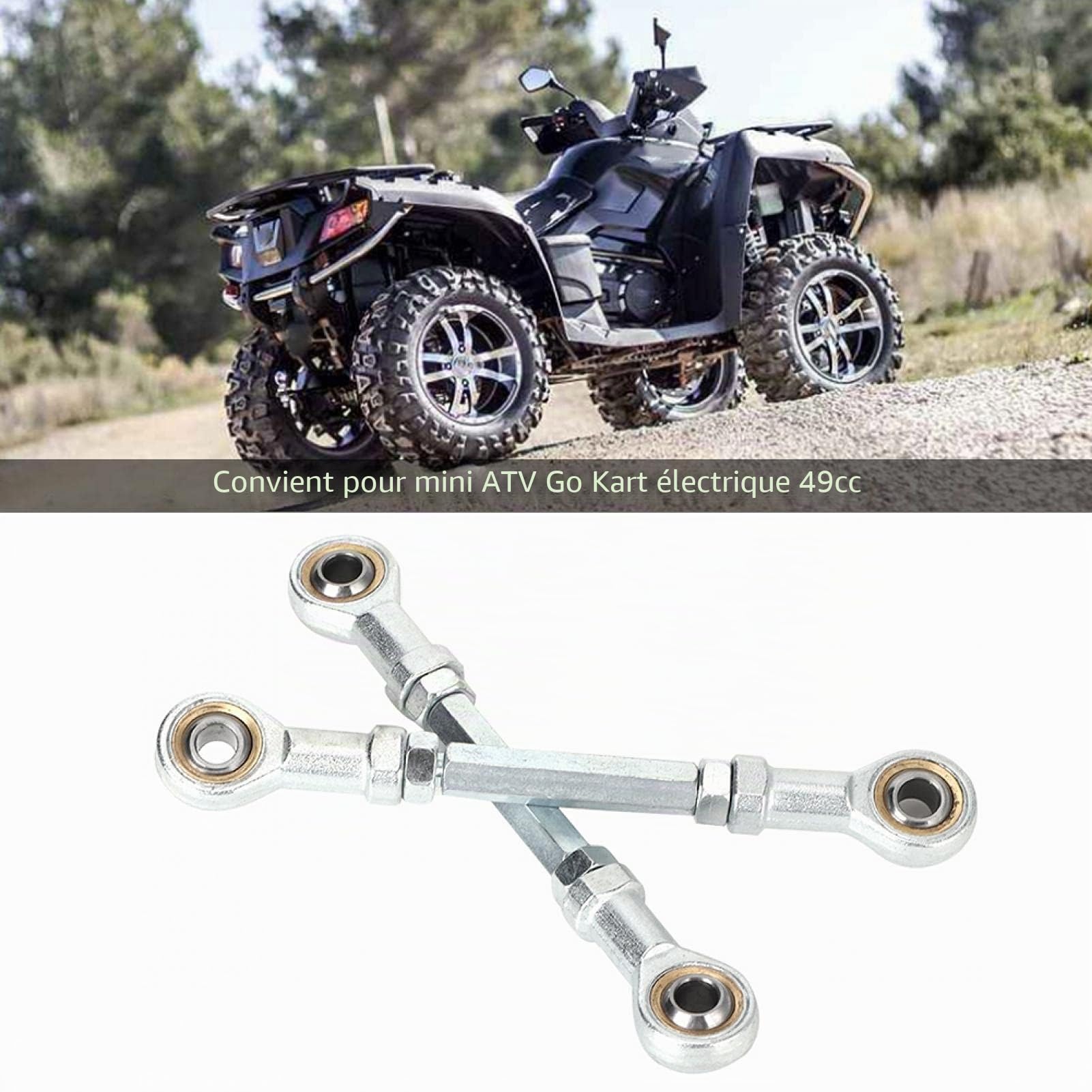 150mm -170mm 8mm Kit de biellette de direction rotule en métal pour 49cc électrique Mini ATV Go Kart 2 pièces Kit Direction Kart Rotul Direction Bielette De Direction