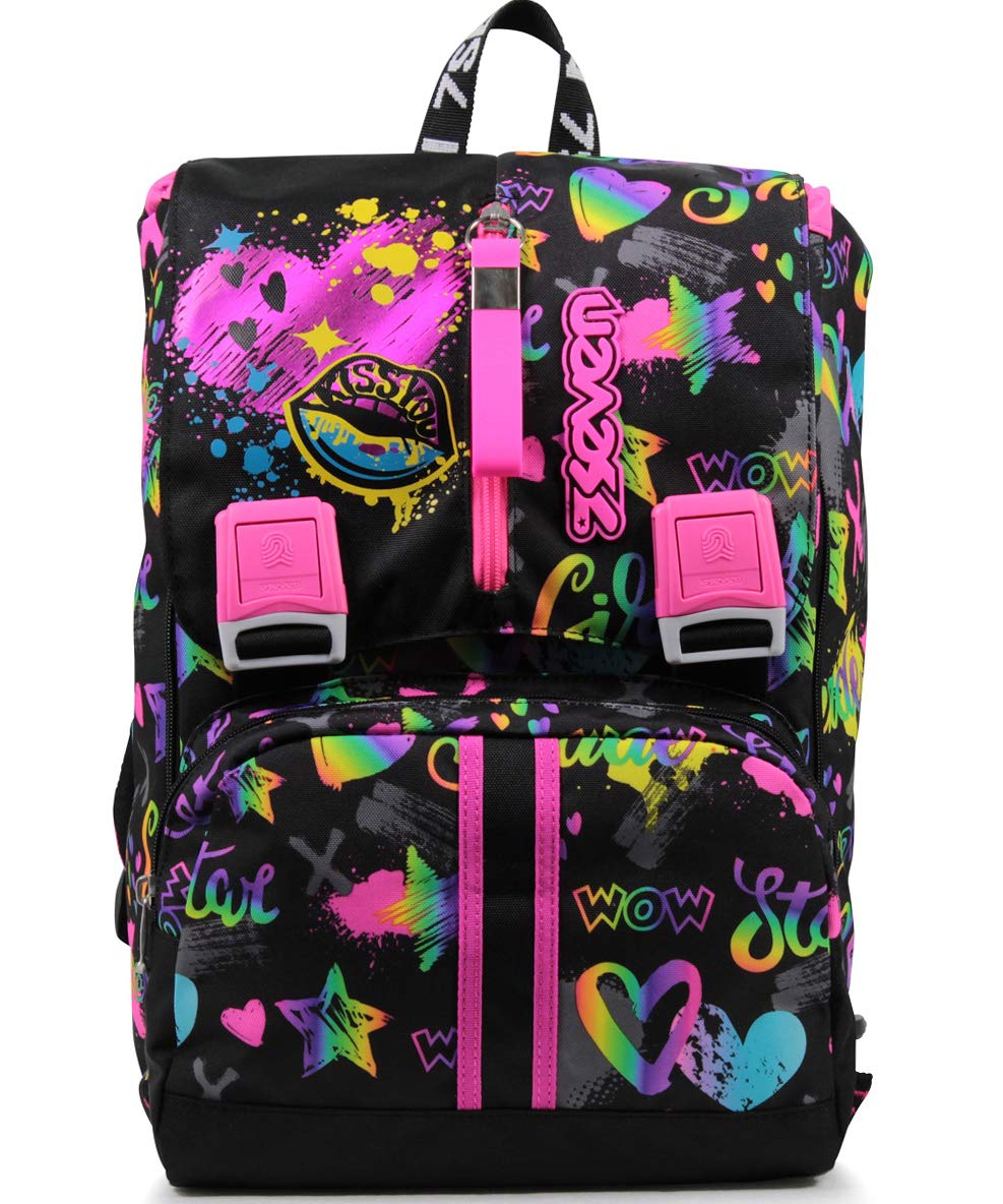 SEVEN S.P.A. Zaino Small Dinsieme Unisex - Rosa E Multicolore, 7 Litri, Con Schienale Imbottito E Tasche Porta Borraccia