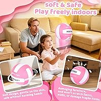 Vista 3 de Soft Volleyball-Super Soft Fabric Light Volleyball for Indoor Practice Safe and Quiet Kids Youth Beginners House Yard Training Practice
