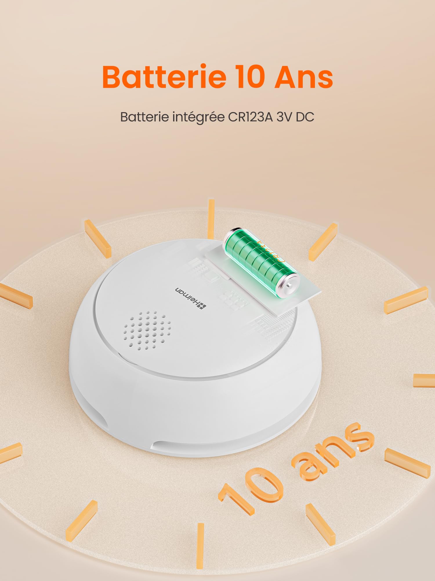Heiman Détecteur de Fumée Connecté – Lot de 6 avec Passerelle & Contrôle Via App, Batterie 10 Ans, Certifié en 14604, Q-Label, Detecteur de Fumée avec Fixation Magnétique, Blanc