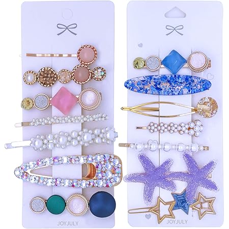5-8pcs Pearl Crystal Acrylic Hair Clips Set For Women Retro Geometric Barrettes Hairpin Girls Hair Accessories Fashion Jewelry - 66