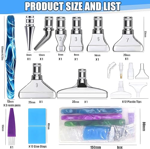 Miniatura 4 de Magoog 38 kits de pintura de bolígrafo de diamante, accesorios de pintura de diamante, pintura con bolígrafo de diamante, 8 puntas de metal y 12